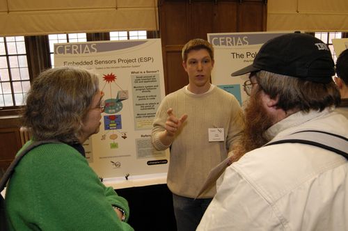 The Symposium kicked off with a poster session in which over 50 students & faculty teams presented their work and discussed their research.
