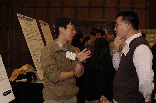 The Symposium kicked off with a poster session in which over 50 students & faculty teams presented their work and discussed their research.