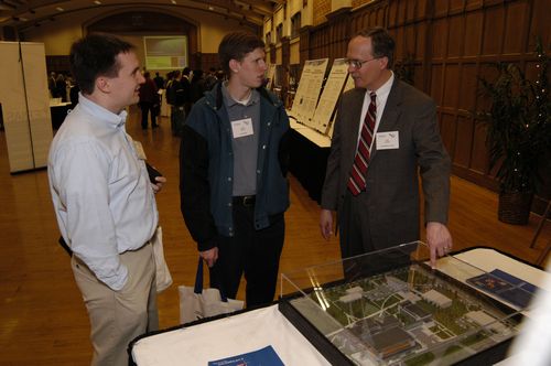The Symposium kicked off with a poster session in which over 50 students & faculty teams presented their work and discussed their research.