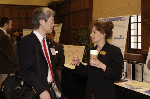 The Symposium kicked off with a poster session in which over 50 students & faculty teams presented their work and discussed their research.