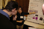 The Symposium kicked off with a poster session in which over 50 students & faculty teams presented their work and discussed their research.