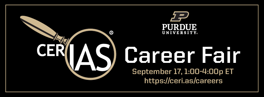 CERIAS Career Fair 2020 September 17th 1pm to 4pm (virtually)