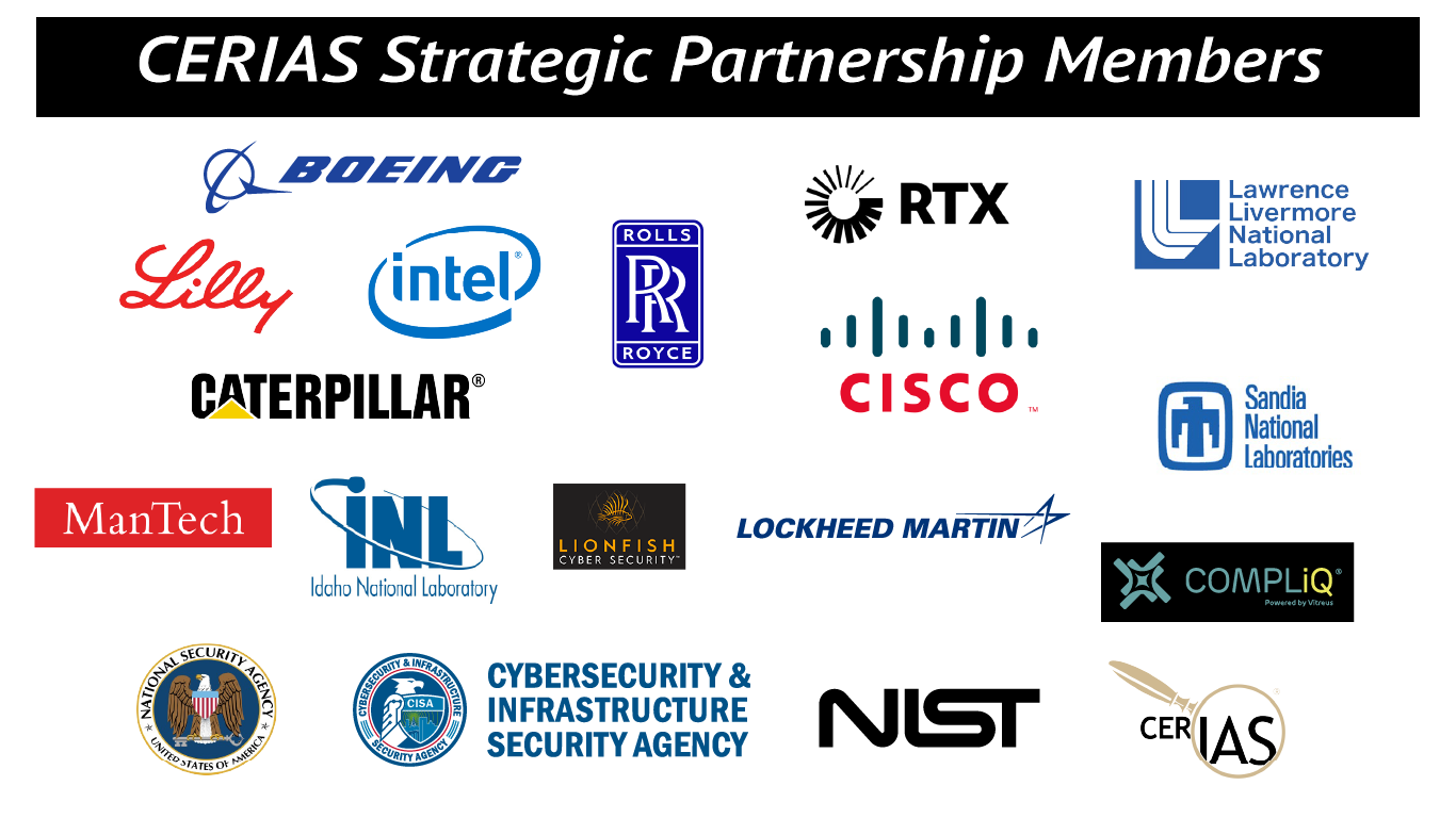 Logos of CERIAS Strategic Partners