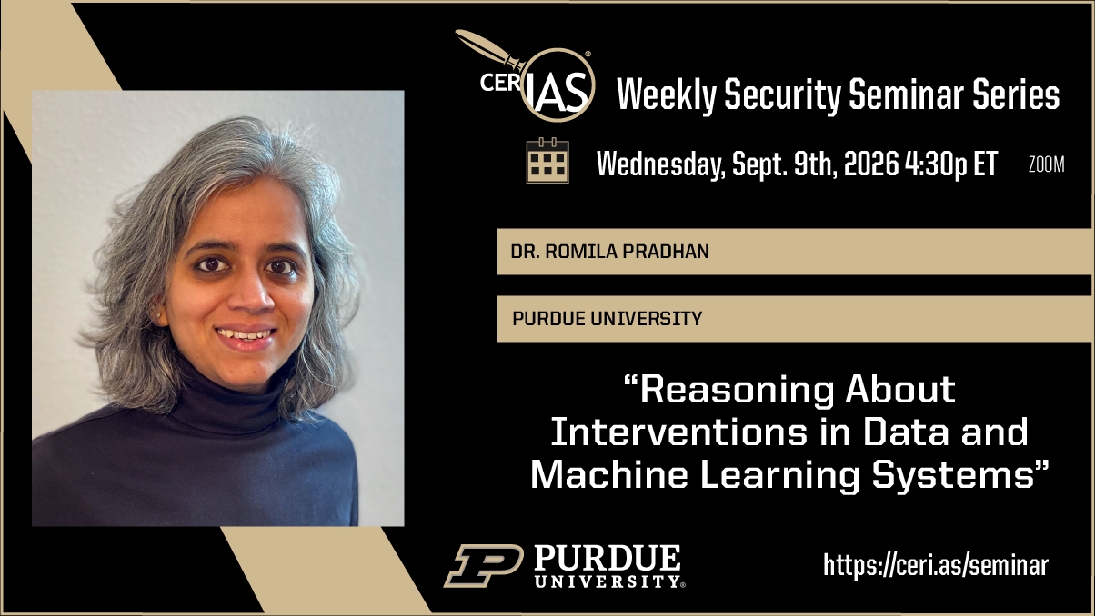 Romila Pradhan Purdue University09/09/2026 04:30pm