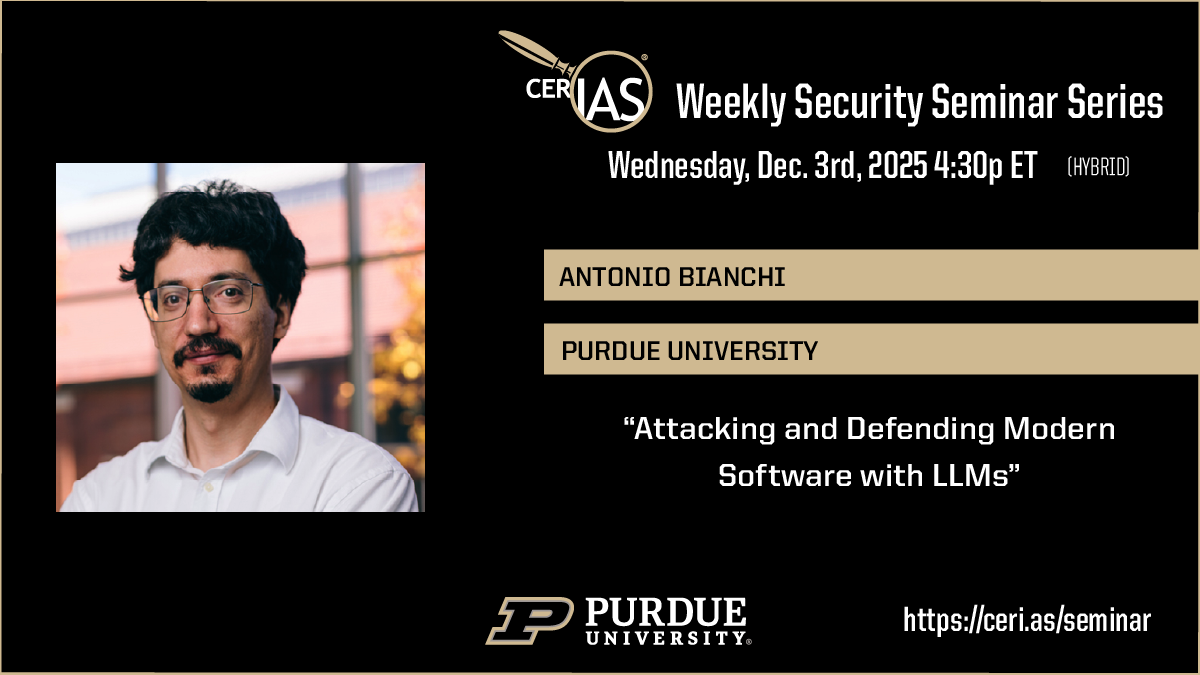 Antonio Bianchi Purdue University12/03/2025 04:30pm