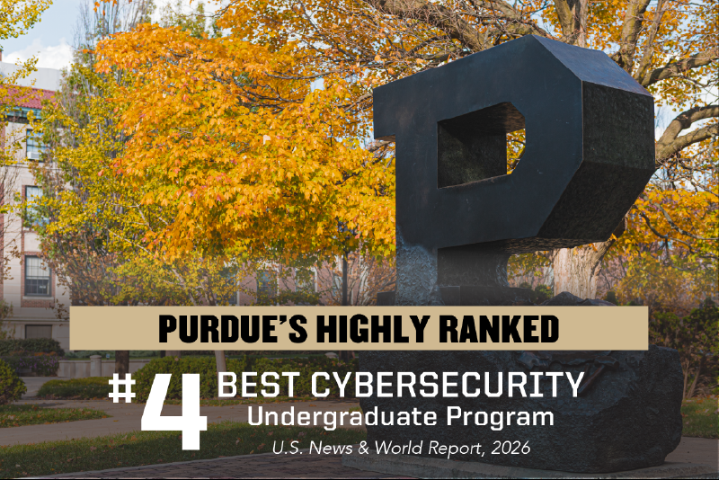 Purdue cybersecurity ranked number 6 best undergraduate program.