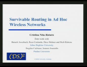 Survivable routing in wireless ad hoc networks