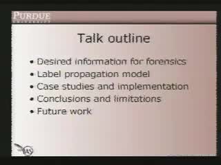 Using process labels to obtain forensic and traceback information