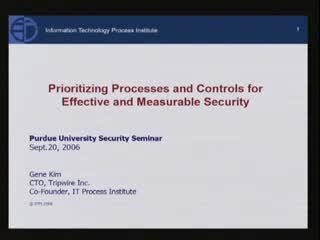 Prioritizing Processes and Controls for Effective and Measurable Security