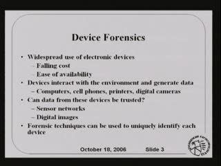 Forensics Characterization of Printers and Image Capture devices