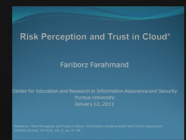 Risk Perception and Trust in Cloud