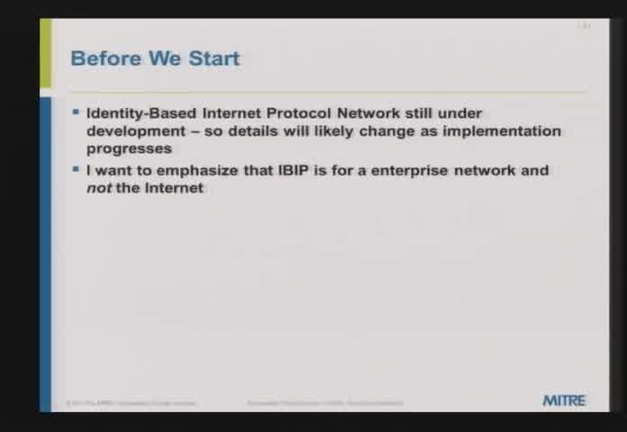 Identity-Based Internet Protocol Network